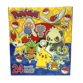 (KTS)ดินสอสีไม้ นานมี  Pokemon 24 สี แบบยาว