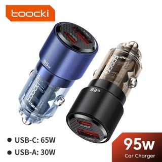 Toocki อะแดปเตอร์ชาร์จโทรศัพท์มือถือ USB Type C 2 พอร์ต 95W QC3.0 PD ชาร์จเร็ว สําหรับรถยนต์