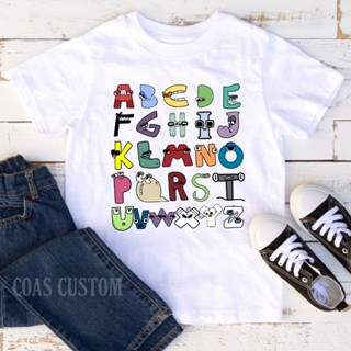 เสื้อยืด พิมพ์ลายตัวอักษร Lore สําหรับเด็ก