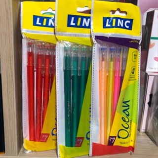 อันดับ1ปากกาเจล นำเข้าจากอินเดีย  กันน้ำ เขียนลื่น หัวปากกา 0.5 mm Linc Ocean Gel Pen