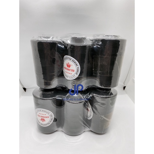 ด้ายเย็บผ้า ด้ายเย็บสีขาว สีดำ 40/2 ตรามงกุฎ ความยาว4,000เมตร (แพ็ค6หลอด) - รูปที่ 2