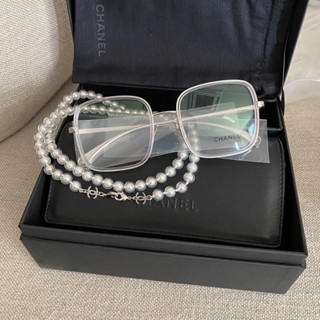 แว่นชาแนลของแท้พร้อมสายมุกสวยเรียบหรูChanel glasses