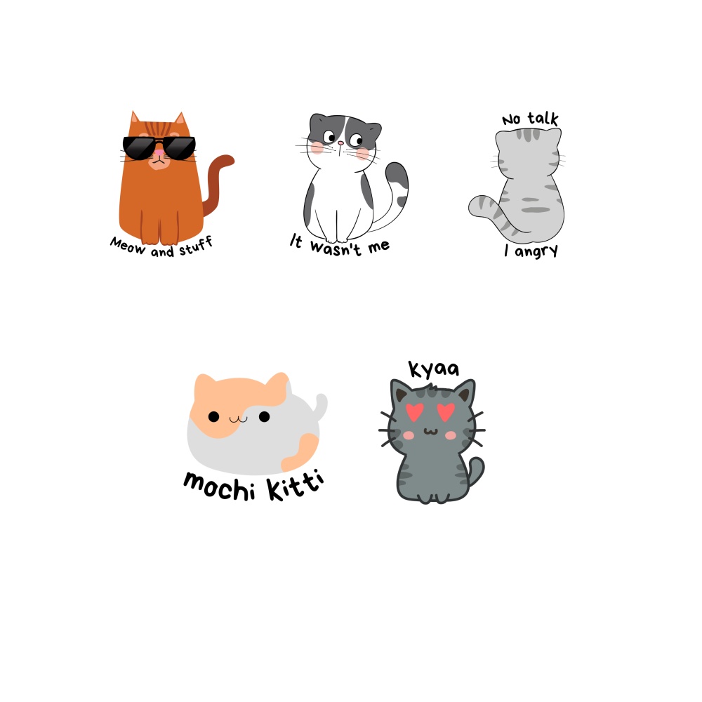 สติ๊กเกอร์ Cat Meme / สติ๊กเกอร์แมวน่ารัก / สติ๊กเกอร์ Kucing Notebook / วารสารที่กําหนดเอง / แมวสํา