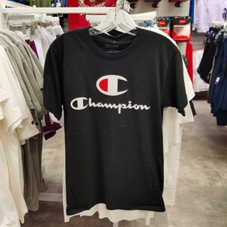 Champion เสื้อยืดคอกลม แขนสั้น พิมพ์ลายโลโก้คู่ เข้ากับทุกการแต่งกาย สําหรับผู้ชาย และผู้หญิง