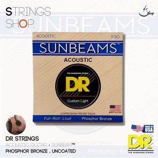 สายกีตาร์โปร่ง	DR Strings SUNBEAM™ - Phosphor Bronze Acoustic Guitar Strings (RCA-10,RCA-11,RCA-12)