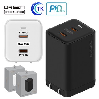 Orsen C11 PD 45W GaN Wall Charger หัวชาร์จชาร์จเร็ว 45W 2 Type-C Output พร้อมส่ง ของเเท้