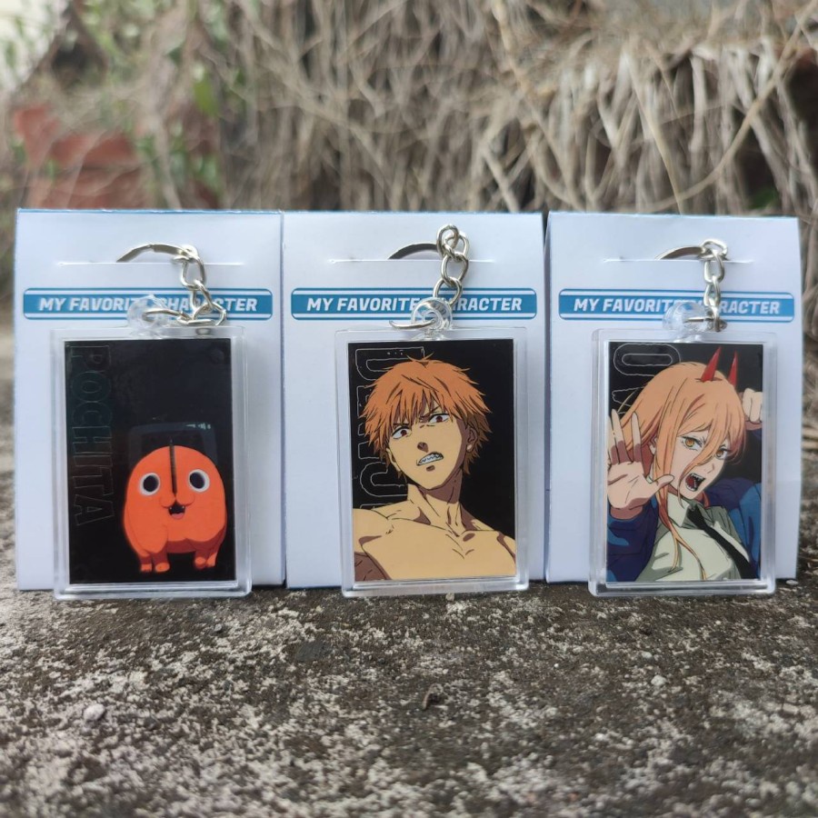 GANTUNGAN KEYCHAIN ANIME CHAINSAW-MAN KEYCHAIN MAKIMA DENJI POWER KOBENI POCHITA HIMENO