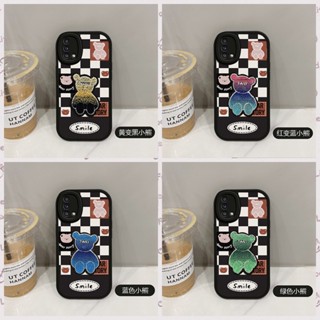 เคสโทรศัพท์มือถือ กันรอยกล้อง ลายหมีเปลี่ยนสี สําหรับ OPPO Reno 8Z 5G Reno 7Z 5G Reno 8 5G Reno 6 5G Reno 5 5G