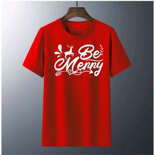 เสื้อยืดผ้าฝ้าย แขนสั้น พิมพ์ลาย Merry Christmas &amp; New Year Model 02 Distro พรีเมี่ยม 30S สําหรับผู้ชาย ผู้หญิง