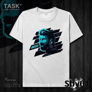 🔥พร้อมส่ง🔥 Shy Task Messi Messi เสื้อยืดแขนสั้น ผ้าฝ้ายแท้ ลายฟุตบอล Argentina Bazaar 0002 แฟชั่นฤดูร้อน สําหรับผู้ชาย