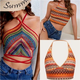 พร้อมส่ง เสื้อไปทะเลสไตล์โบฮีเมียน Summer Top Boho beach