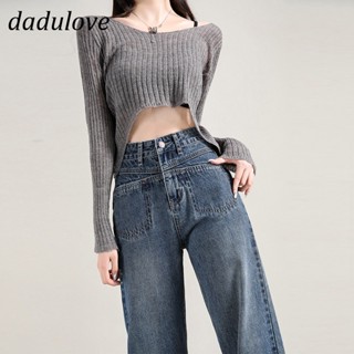 DaDulove💕 New Reversed Pocket Womens Jeans High Waist Loose Wide Leg Pants Fashion Straight Leg Pants