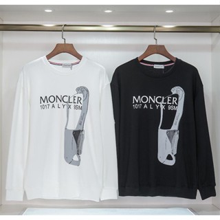 เสื้อกันหนาว คอกลม ผ้าฝ้าย พิมพ์ลาย Moncle แฟชั่นสําหรับผู้ชาย และผู้หญิง