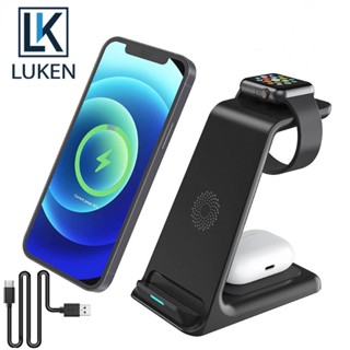 Luken แท่นชาร์จไร้สาย 20W สําหรับ IP 14 13 12 11 XR 8 App Watch 3 In 1 Qi Airp Pro Watch 7