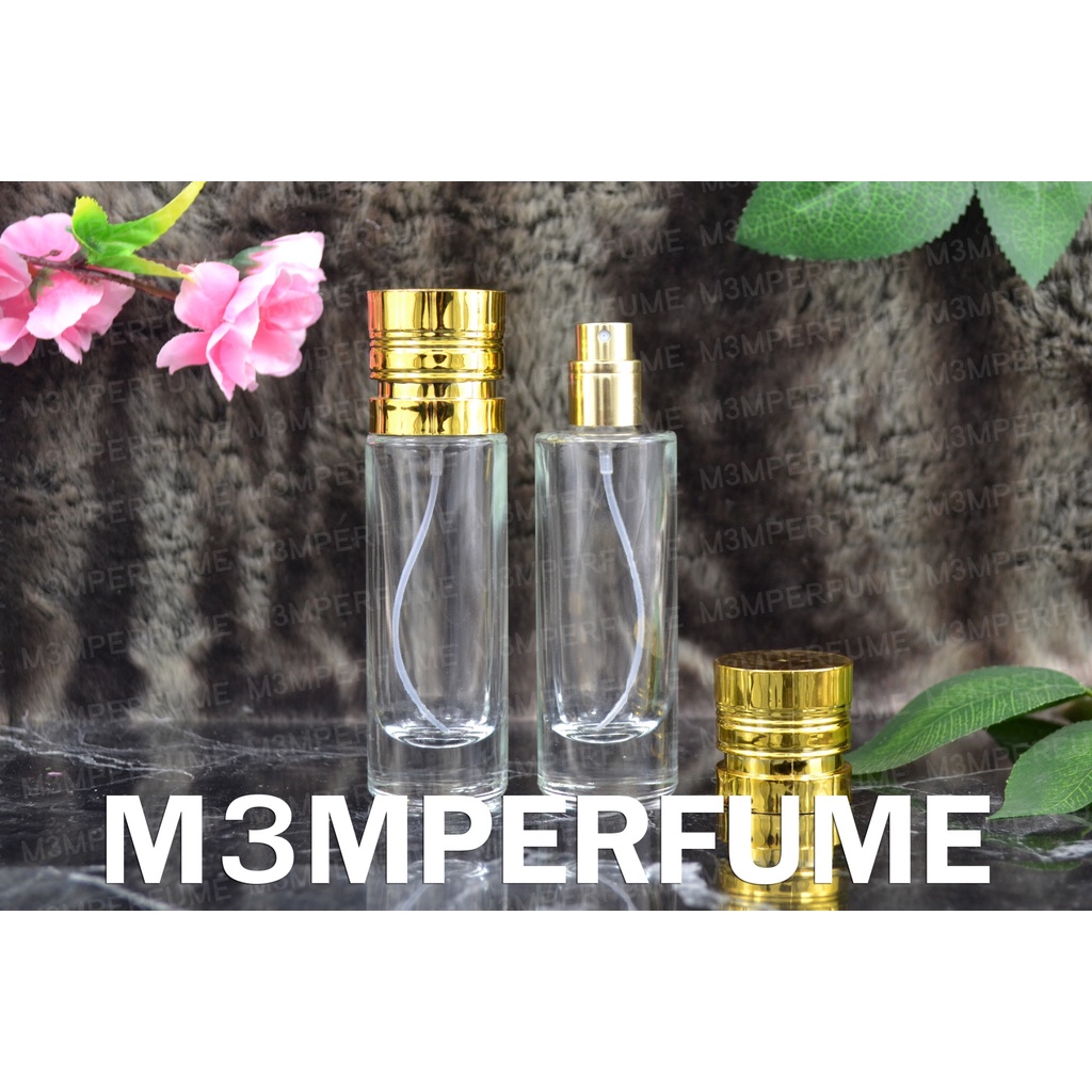 ขวดน้ำหอม แชมป์เปี้ยน 30 ml. ใส ฝาสีเงิน / ฝาทอง (1 โหล)