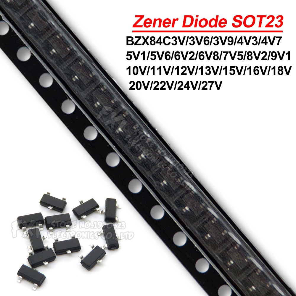 50PCS ใหม่ BZX84C18 SOT23 Zener ไดโอด 18V Y6 BZX84C 3V0 3V3 3V6 3V9 4V3 5V1 6V2 7V5 8V2 9V1 Z15 Z1 Z