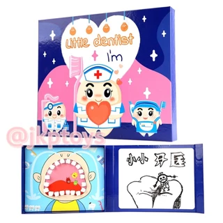 ชุดกล่องหมอฟัน (เเม่เหล็ก) สอนเเปรงฟัน ของเล่นไม้เสริมทักษะ ของขวัญเด็ก