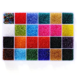 St. kunkka ลูกปัดแก้ว 2 มม. 20 สี สําหรับทําสร้อยคอ สร้อยข้อมือ DIY 1,000 ชิ้น