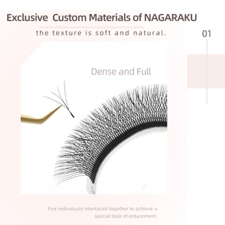 Nagaraku ขนตาปลอม ทรงตัว W 5D ระดับพรีเมียม