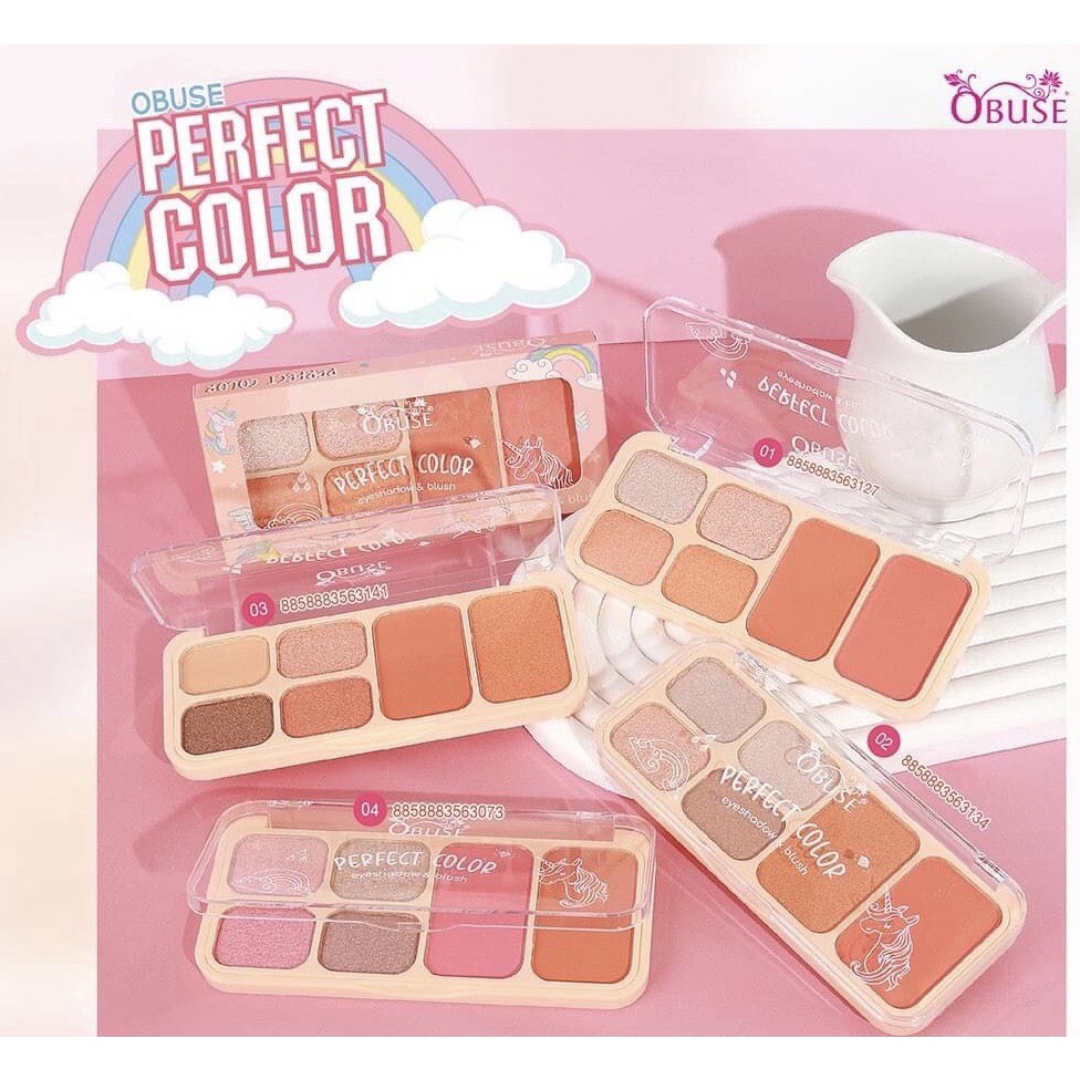 OB-1445 โอบิวซ์​ พาเลท อายแชโดว์ บลัชออน Obuse Perfect Color Eyeshadow & Blush