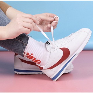 Nike Cortez รองเท้าวิ่งลําลอง สีขาว สีแดง สีดํา สําหรับผู้ชาย และผู้หญิง