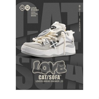 Cat and Sofa Snow Rock Ash/Original Design Retro Bread Shoes Sneakers