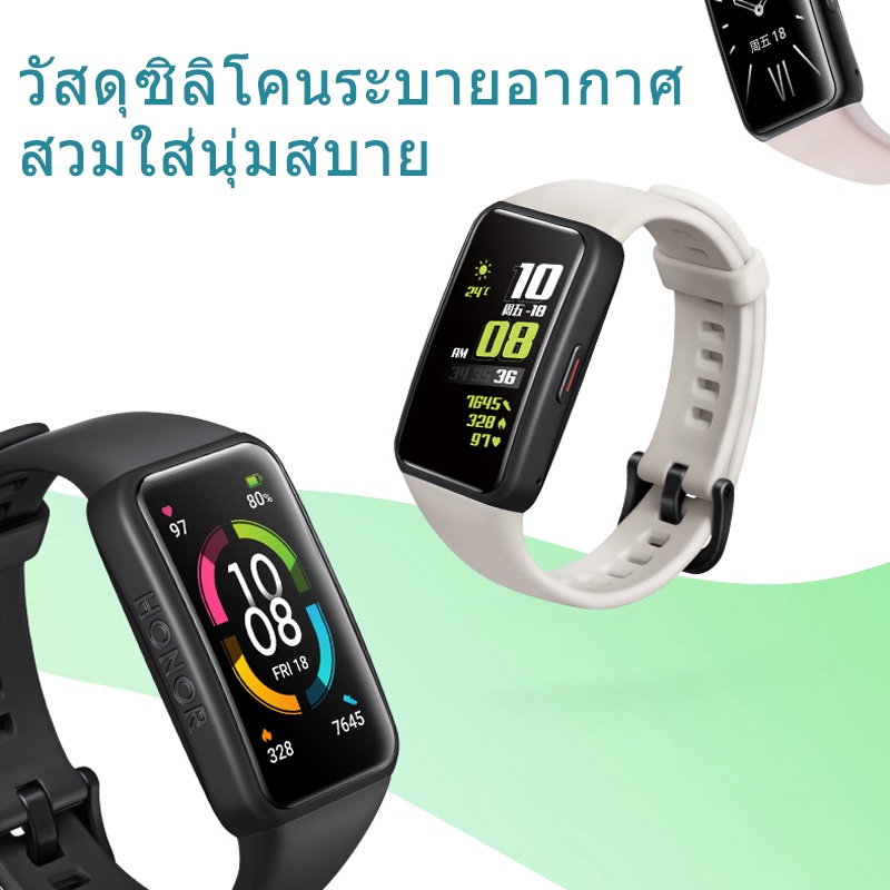 Honor Band 6 สายนาฬิกาข้อมือซิลิโคน แบบเปลี่ยน สําหรับ Huawei Band 6 สายนาฬิกาที่สะดวกสบายและระบายอากาศได้ดี