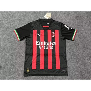 [Fans] 2223ac Milan home เสื้อฟุตบอล เสื้อฝึกซ้อมฟุตบอล คุณภาพสูง เสื้อยืดแขนสั้น เสื้อยืด