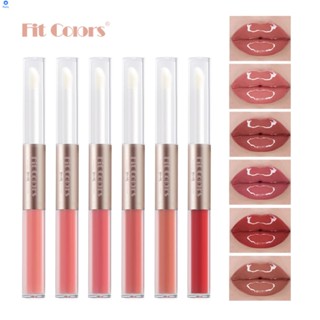 Fit Colors Double-Ended Lip Gloss Non-Stick Cup Moisturizing Lip Gloss ลิปสติก【Blue】