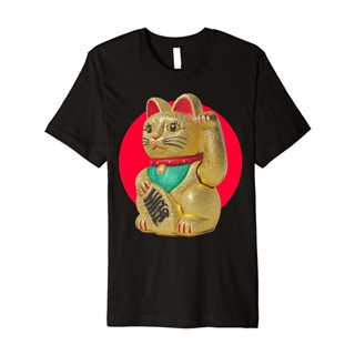 เสื้อยืด พิมพ์ลายแมวกวักนําโชค Maneki Neko สไตล์ญี่ปุ่น สําหรับผู้ชาย