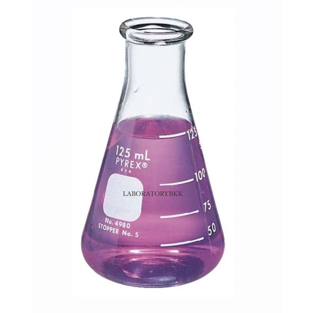 Erlenmeyer flask ขวดชมพู่ Pyrex Glassco Borosil Simax Kimax ทนไฟ/เคมี/ความร้อน erlenmeyer ขวดเออเลนเ