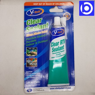 * สูตรแห้งเร็ว * ซิลิโคนใส อเนกประสงค์ Clear RTV Sealant ยี่ห้อ V-tech รุ่น VT-130 ปริมาณ 75 กรัม