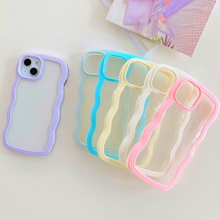 เคสโทรศัพท์ สีใสขอบหยักสีลูกกวาดถอดออกได้ สำหรับ ip14 13 12 Pro Max 11  กันกระแทก Soft TPU ฝาหลัง #038