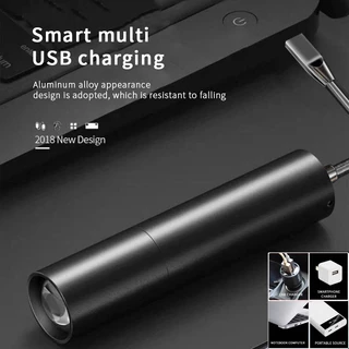 X-tiger ไฟฉาย LED ชาร์จ USB ขนาดเล็ก แบบพกพา สว่างมาก เหมาะกับใช้ในครัวเรือน