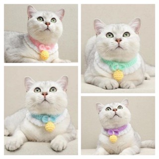 🧸PET COLLAR รุ่น🪀 cute bell 🔔ปลอกคอสัตว์เลี้ยง 🐈ปลอกคอน้องแมว 🐕ปลอกคอน้องหมา 🐇ปลอกคอน้องกระต่าย 🧵งานถัก งานHandmade