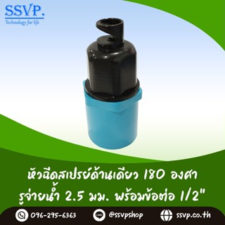 สปริงเกอร์ หัวฉีดสเปร์ด้านเดียว 180 องศา ขนาดรูน้ำ 2.5 มม. พร้อมข้อต่อPVC ขนาด 1/2" (4หุน)  รุ่น HS-025-C