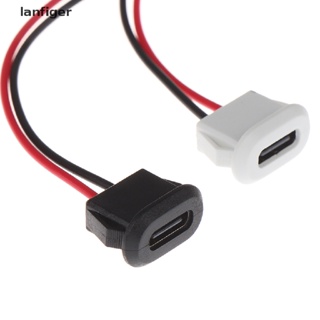 Lanf ซ็อกเก็ตเชื่อมต่อ USB-C TypeC 2Pin กันน้ํา พร้อมสายเชื่อม EN