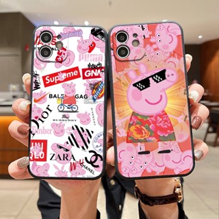 เคสโทรศัพท์ซิลิโคน TPU แบบนิ่ม ลาย Peppa Pig กันกระแทก สีดํา สําหรับ OnePlus 6 6T 7 8 9 10 Pro 7T 8T 9R 9RT