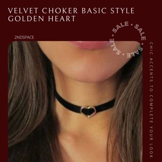 🔥SALE🔥สร้อยโช้กเกอร์กำมะหยี่รูปหัวใจ🌹✨Golden Heart Belt Choker🌈✨สินค้าพร้อมส่งค่า