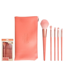 Nee Cara Peach 5pcs Brush Set #N615 : neecara ชุด แปรง แต่งหน้า พีช 5ชิ้น+กระเป๋า x 1 ชิ้น  alyst