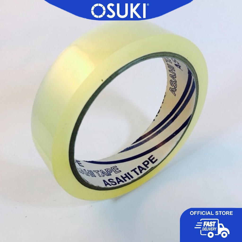 OSUKI เทปโอปใสกาว 12 ม้วน (24 มม. x 50 ม.)