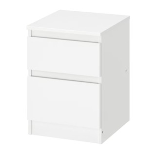 IKEA KULLEN ตู้วาง ตู้วางข้างเตียง ตู้ข้างเตียงอิเกีย คุลเลนตู้ 2 ลิ้นชัก, ขาว,น้ำตาลดำ 35x49 ซม.