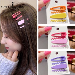 4 ชิ้น เกาหลี หวาน น่ารัก สีลูกกวาด คลื่น BB กิ๊บติดผม / เรียบง่าย ขนาดเล็ก สด หน้าม้า คลิป เด็ก เครื่องประดับผม