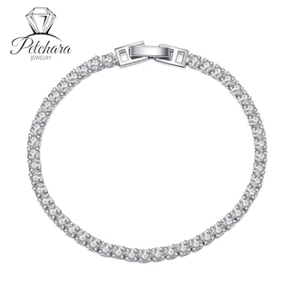 Petchara Jewelry สร้อยข้อมือเพชรโมอีสผู้หญิง เงินแท้ 92.5% D-VS1 : D4002
