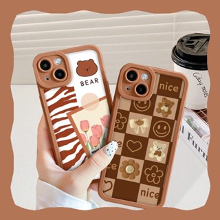 เคส OPPO A57 A77 A77S A17 A15 A16 A5S A7 A12 A3S A5 A31 A54 A74 A76 A93 A94 A96 A9 2020 A5 2020 เคสโทรศัพท์ซิลิโคนลายการ์ตูนหมีน่ารัก