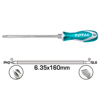 Total ไขควง หัวสลับ (ปากแบน - ปากแฉก) 5 นิ้ว รุ่น THT250206 ( Interchangable Screwdriver )