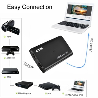 การ์ดจับภาพวิดีโอเสียง 4K 30FPS HDMI USB 3.0 1080p ไมโครโฟนบันทึกเกม สําหรับกล้องวิดีโอ PS4 HD ถ่ายทอดสด