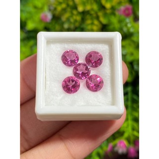 พลอย ชมพู พิ้งค์ โทแพซ Pink Topaz 5 เม็ด 4.78 กะรัต VVS