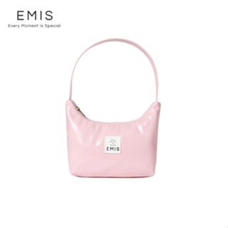 [EMIS] กระเป๋าสะพายไหล่ เคลือบ hobo Bag_สีชมพูอ่อน