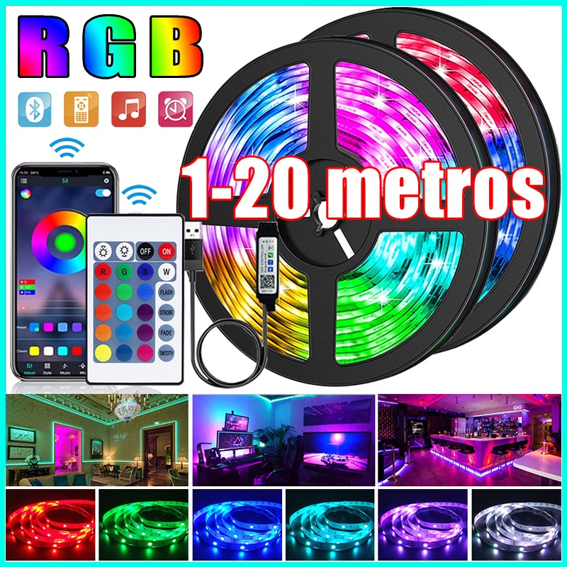 ไฟ Led Strip 5M 5050 RGB 5V USB Powered Music Sync RGB TV Backlight App พร้อมรีโมทสําหรับห้องสี Cove
